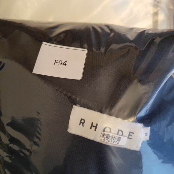 Rhode Womens Riley Maxi Pleated Ruffle Knit Tank Dress Size Medium Black Bodycon - Picture 10 of 10